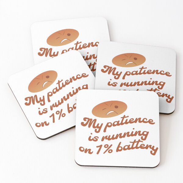 Item preview, My Patience Is Running On 1% Battery Retro Cartoon designed and sold by Qoyllur.