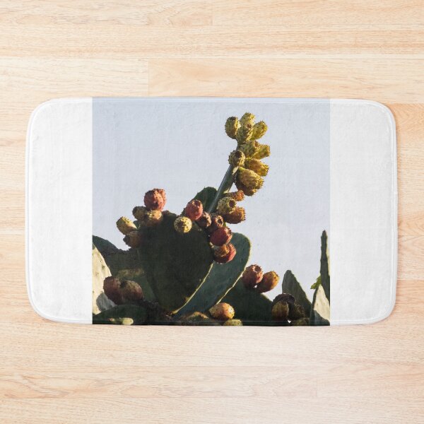 Item preview, Prickly Pear Cactus With Ripening Fruit Against Clear Sky in Warm Natural Light designed and sold by Nmallia.