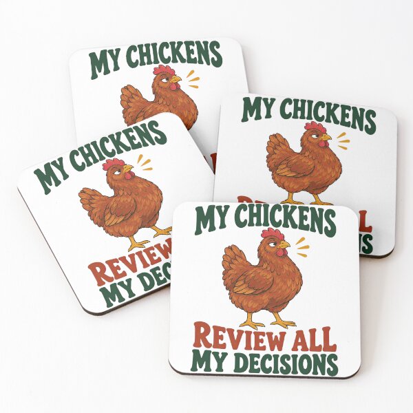 Item preview, Chickens Reviewing My Decisions Funny Keeper designed and sold by Katalice Design.