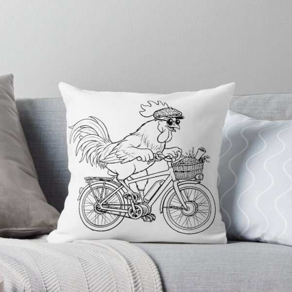 Item preview, rooster on a bike black designed and sold by Vibeprintstyle.