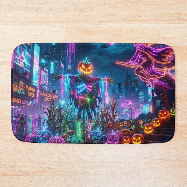 Item preview, ​Cyberpunk Neon Halloween Street designed and sold by KingsArtworx 2.
