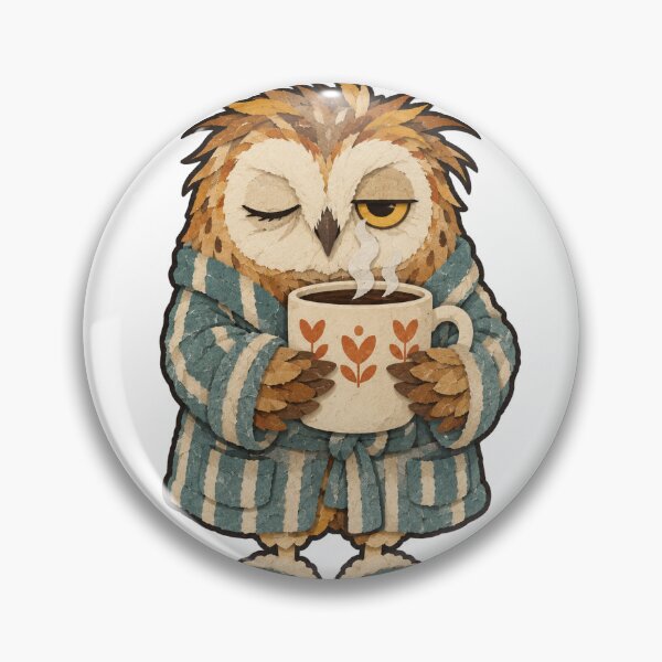 Item preview, Grumpy Night Owl in a Bathrobe Clutching Coffee designed and sold by eignvalue.
