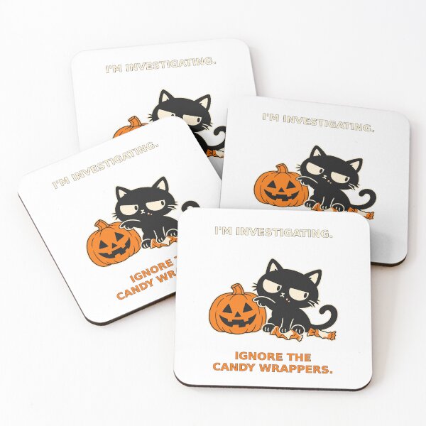 Item preview, Detective cat interrogates pumpkin after the candies disappear designed and sold by Honu2025.
