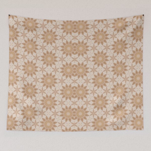 Item preview, Warm Sand Amber Gold Hexagonal Tile Pattern Mandala - Duvet Cover designed and sold by ArithraStudio.