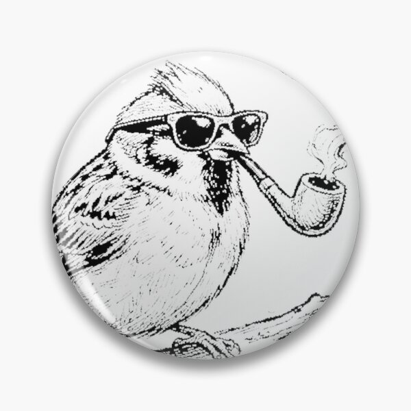 Item preview, sparrow with a pipe black designed and sold by Vibeprintstyle.
