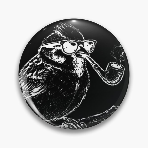 Item preview, sparrow with a pipe white designed and sold by Vibeprintstyle.