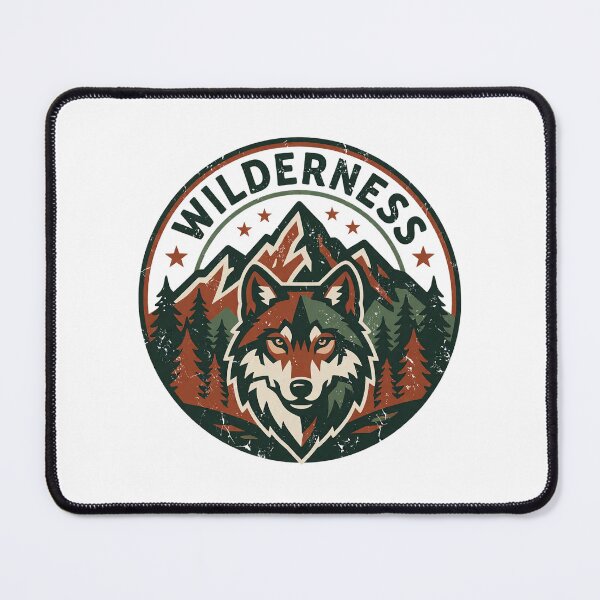 Item preview, Retro Wilderness Wolf - Vintage Distressed Mountain Forest Badge - Outdoor Adventure Graphic designed and sold by cannsuh.