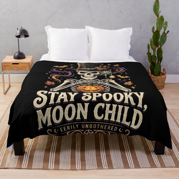 Item preview, Stay Spooky Moon Child Skeleton Halloween Gentleman Graphic designed and sold by Thompika.