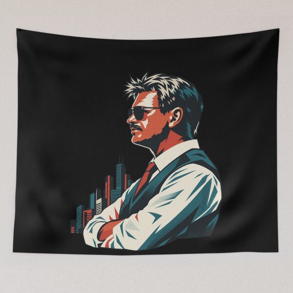 Item preview, Mike Ditka Side Profile Portrait City Backdrop designed and sold by bootycatclube.