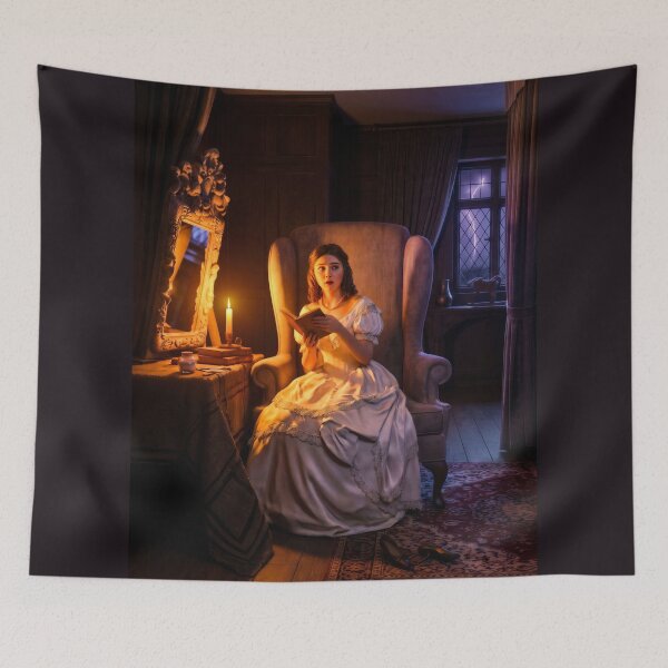 Item preview, Young Lady Reading by Candlelight In a Stormy Night  designed and sold by artisfun333.