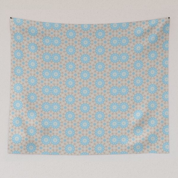 Item preview, Sky Blue Warm Sand Hexagonal Tile Pattern Mandala - Duvet Cover designed and sold by ArithraStudio.