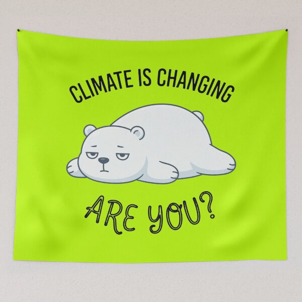 Item preview, Lazy Polar Bear Climate Awareness Cartoon designed and sold by matrixvip.