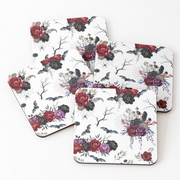 Item preview, Gothic Halloween Floral with Bats designed and sold by ColorFlowArt.