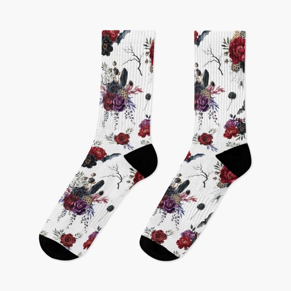 Item preview, Gothic Halloween Floral with Bats designed and sold by ColorFlowArt.