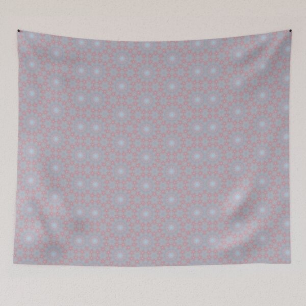 Item preview, Pastel Rose Pink Cloud Blue Hexagonal Tile Pattern Mandala - Duvet Cover designed and sold by ArithraStudio.