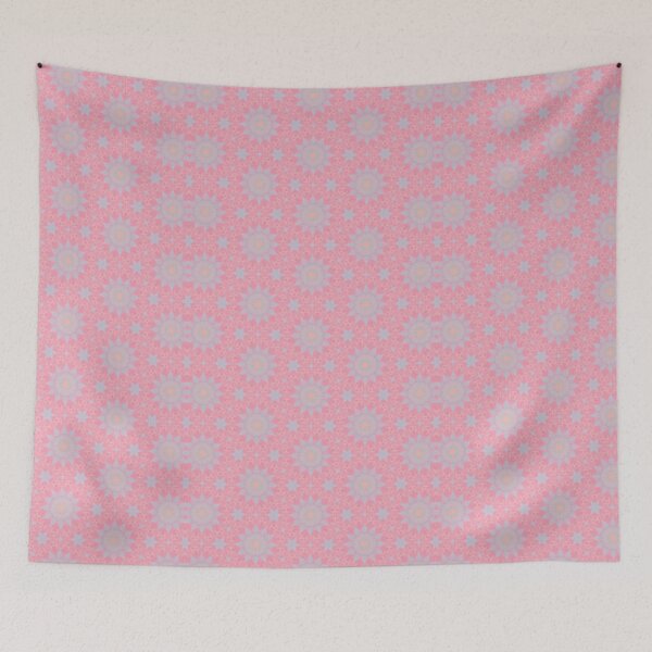 Item preview, Vibrant Rose Pink Lavender Hexagonal Tile Pattern Mandala - Duvet Cover designed and sold by ArithraStudio.