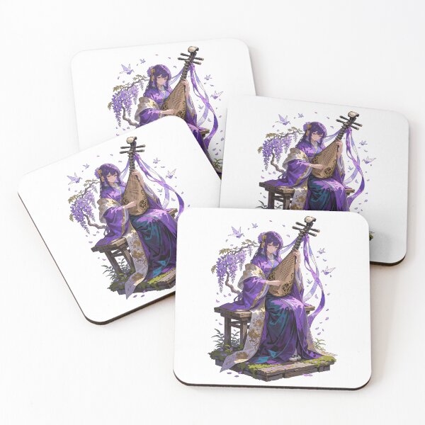 Item preview, Biwa Sorceress - Spirit Musician Yokai Anime Art designed and sold by WUSCHELWORKS.