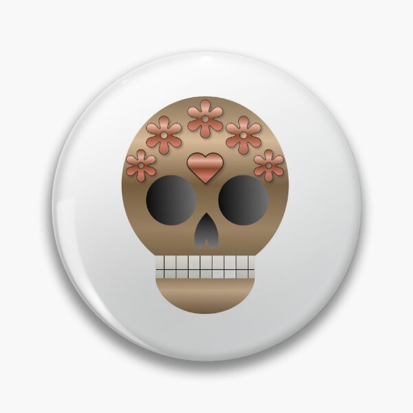 Item preview, Geometical Golden Sugar Skull designed and sold by by-anemoia.