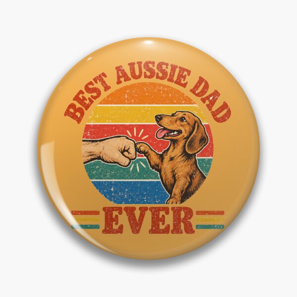 Item preview, Best Aussie Dachshund Dad Retro Sunset Fistbump designed and sold by Yellowriversss.