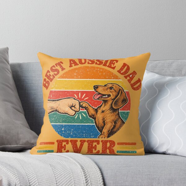 Item preview, Best Aussie Dachshund Dad Retro Sunset Fistbump designed and sold by Yellowriversss.