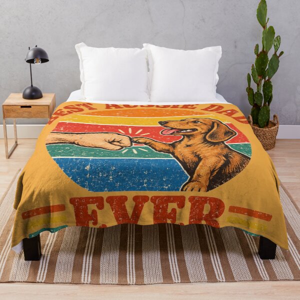 Item preview, Best Aussie Dachshund Dad Retro Sunset Fistbump designed and sold by Yellowriversss.