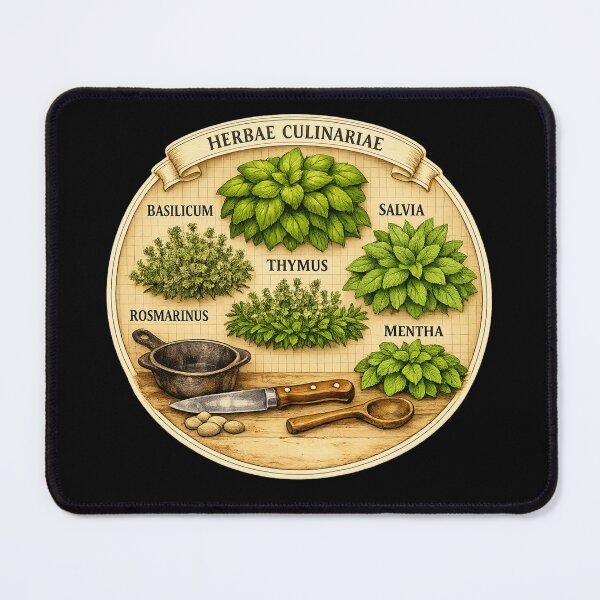 Item preview, Herbae Culinariae - Rosemary Basil Sage Herb Chart Art designed and sold by ArtoryWorks.