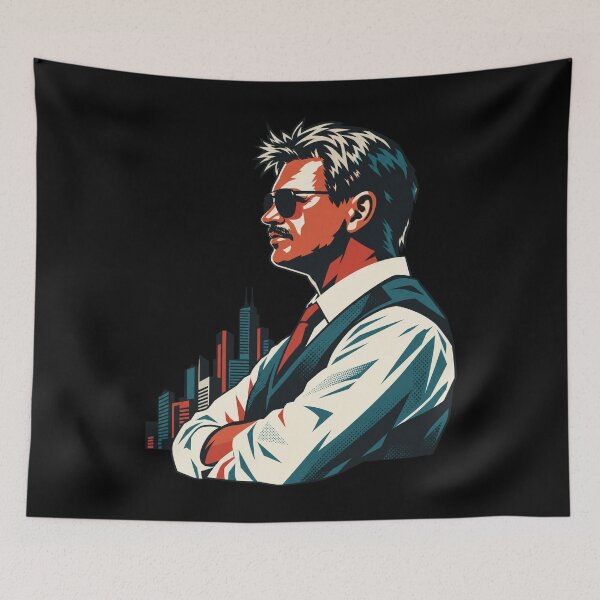 Item preview, Mike Ditka Side Profile Portrait City Backdrop designed and sold by bootycatclube.