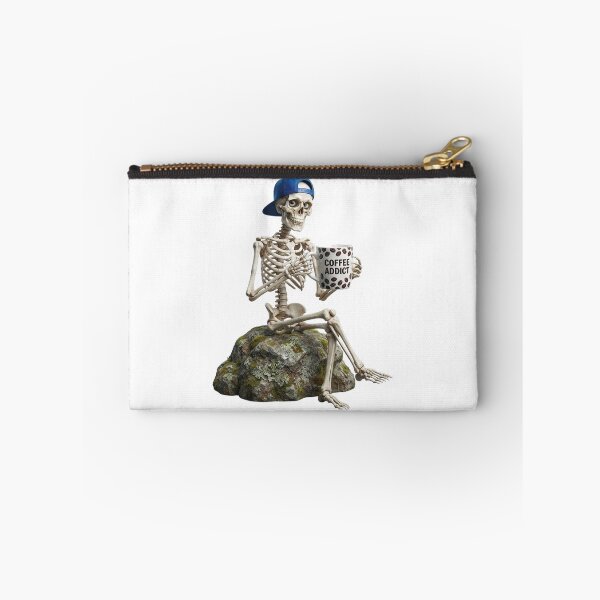 Item preview, Coffee Addict Skeleton Sitting on a Rock designed and sold by matrixvip.