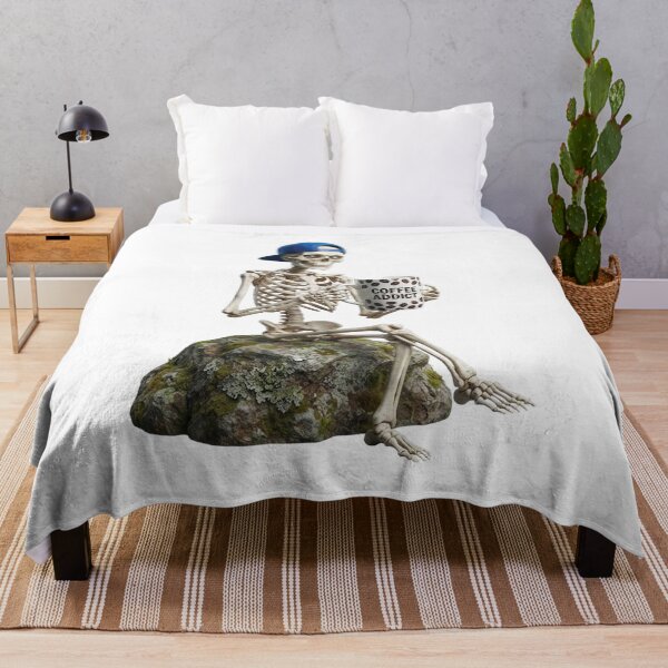Item preview, Coffee Addict Skeleton Sitting on a Rock designed and sold by matrixvip.
