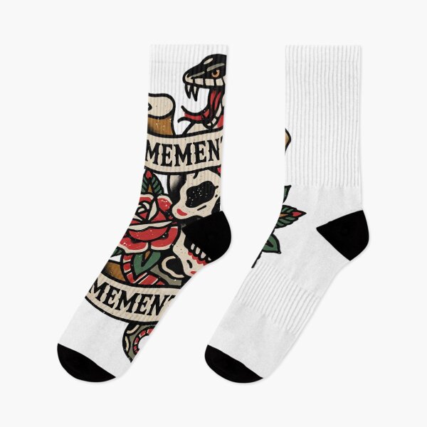 Item preview, Memento Mori Skull with Snake and Roses - Traditional Tattoo Flash - Vintage Distressed Stoic Art designed and sold by cannsuh.