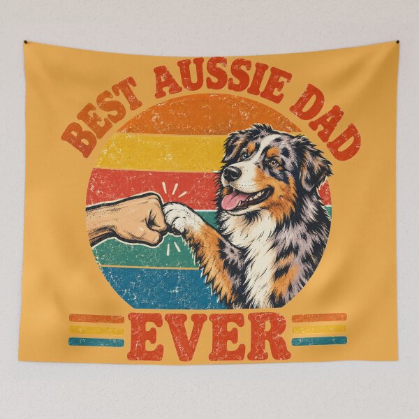 Item preview, Best Aussie Dad Ever Retro Shepherd Fistbump designed and sold by Yellowriversss.