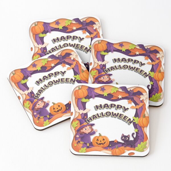 Item preview, Spooky Cute Halloween Border Little Witch Black Cat designed and sold by hepopatterns.