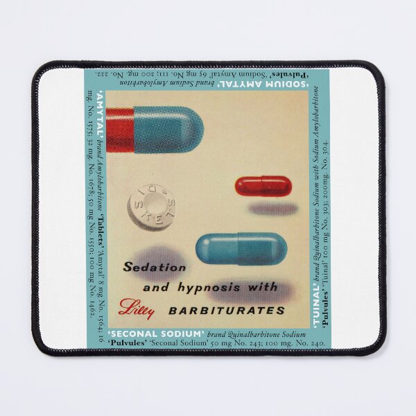 Item preview, Vintage Lilly Barbiturate Advertisement – Retro Sedative and Hypnotic Pharmaceutical Art designed and sold by PharmaOriginals.