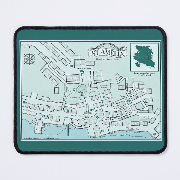 Item preview, St. Amelia Map designed and sold by DeviantMerch.