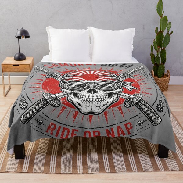 Item preview, Samurai Biker Skull Katana Rising Sun Ride Nap designed and sold by Yellowriversss.