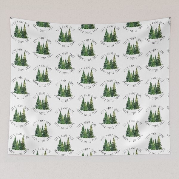 Item preview, Let's Paint Some Happy Little Trees designed and sold by The Artful Pearl.