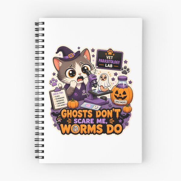 Item preview, Ghosts Don’t Scare Me, Worms Do – Funny Veterinary Parasitology Halloween Cat designed and sold by Bettybee00.