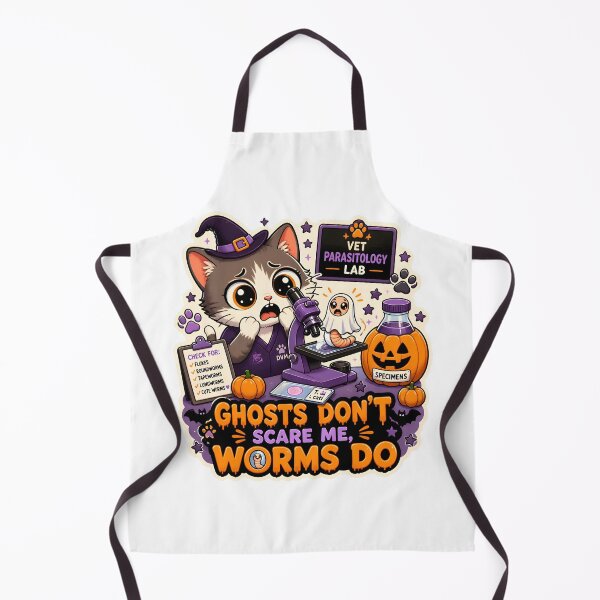 Item preview, Ghosts Don’t Scare Me, Worms Do – Funny Veterinary Parasitology Halloween Cat designed and sold by Bettybee00.