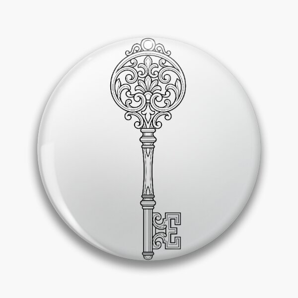 Item preview, Ornate Skeleton Key Line Art - Vintage Locksport Poster designed and sold by Node & Switch.