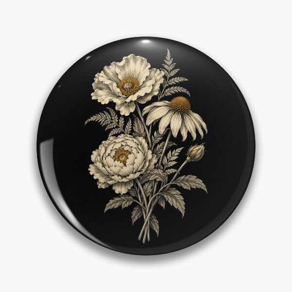 Item preview, Garden Blooms Botanical Engraving Art designed and sold by Katalice Design.