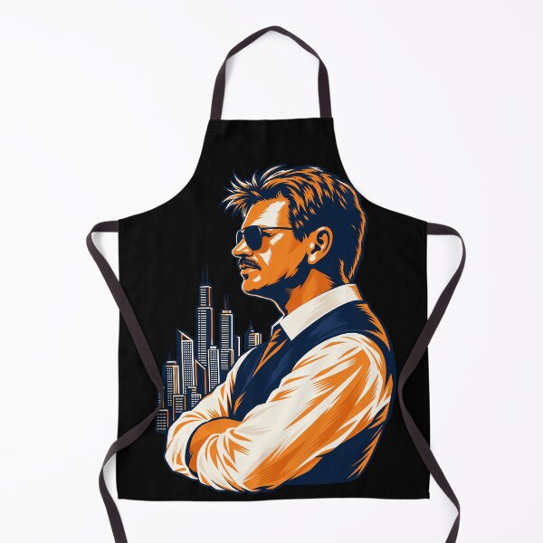 Artikelvorschau, Mike Ditka Profilporträt Chicago Skyline entworfen und verkauft von bootycatclube.