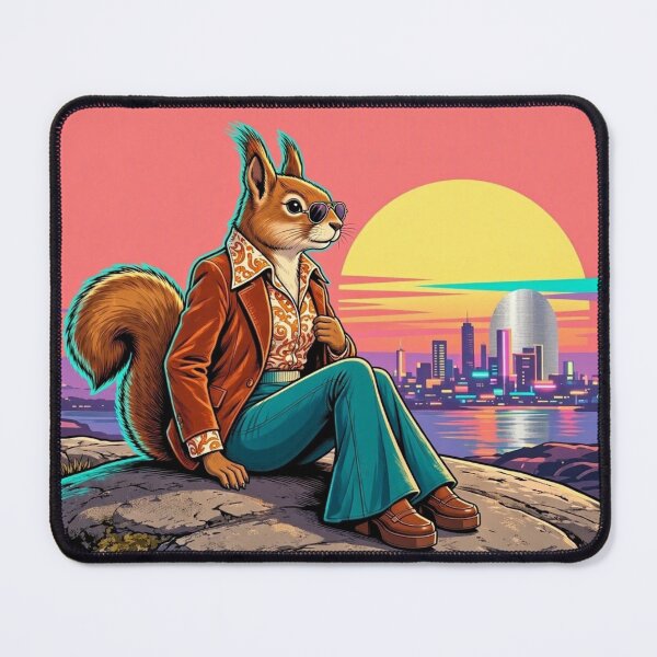 Item preview, Retro 70s Synthwave Squirrel | Cool Vintage Disco Squirrel Art designed and sold by Dogandesighn.