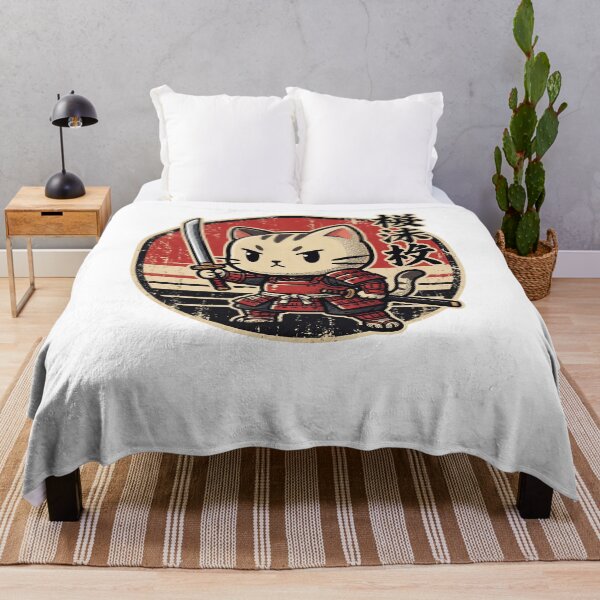 Item preview, Chibi Samurai Cat with Katana - Retro Japanese Bushido Emblem - Vintage Distressed Anime Art designed and sold by cannsuh.