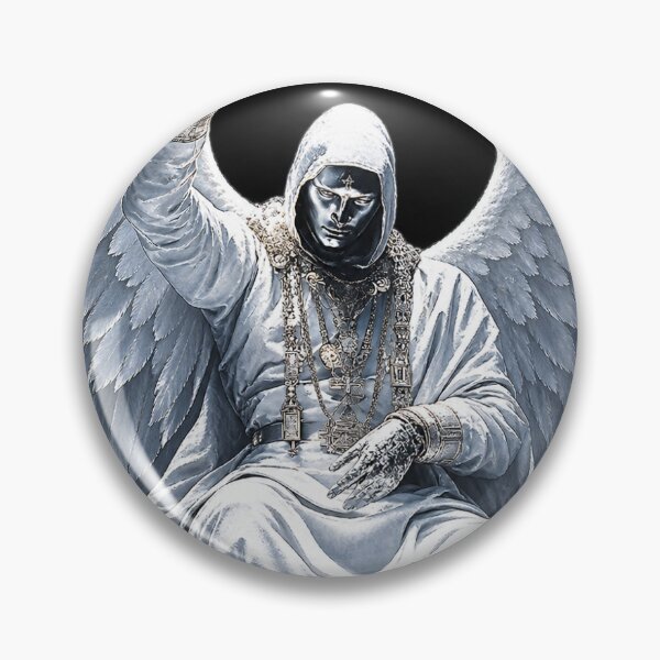 Item preview, Celestial Guardian – Silver Winged Angel Dark Fantasy Art designed and sold by StudioHugo.