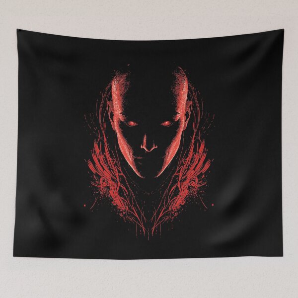 Item preview, Neon Crimson Demon Cyberpunk Portrait designed and sold by ERODED SELF.