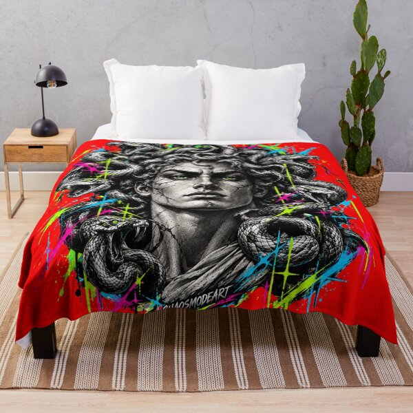 Artikelvorschau, Maennliche Medusa Gorgonen Koenig Neon Streetwear entworfen und verkauft von ChaosModeArt.