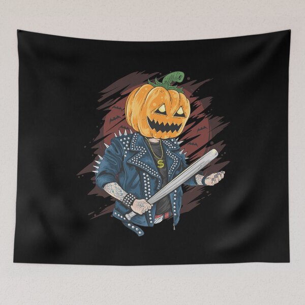 Item preview, Punk Pumpkin Head with Baseball Bat - Halloween designed and sold by Jackson-Will.