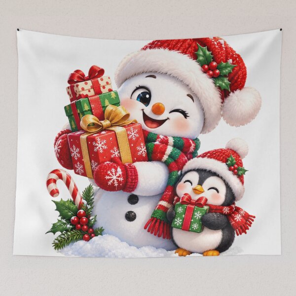 Item preview, Snowman and Penguin Christmas Sticker, Cute Winter Gifts Holiday Gift designed and sold by HoMya.