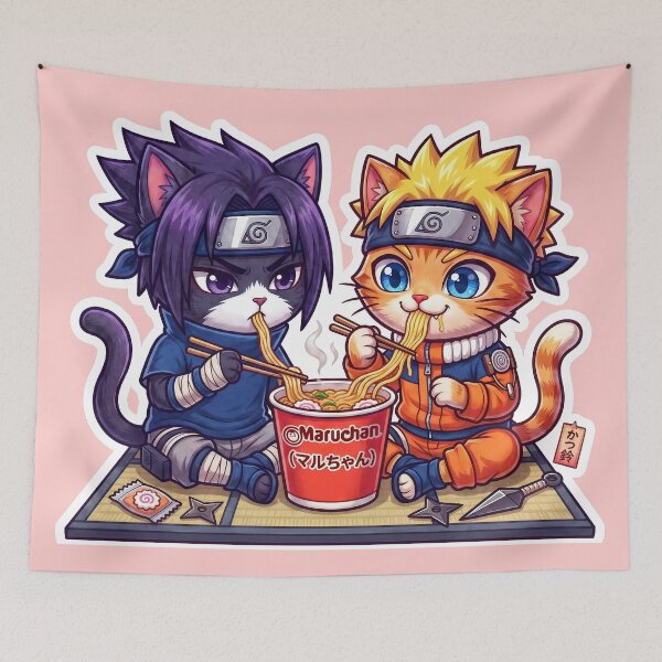 Item preview, Maruchan Ramen Break Anime Ninja Cats Instant Noodles Graphic Art designed and sold by CuteKats.