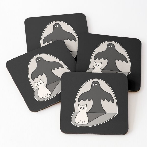 Item preview, White Cat with a Spooky Shadow Halloween designed and sold by Sollomio.